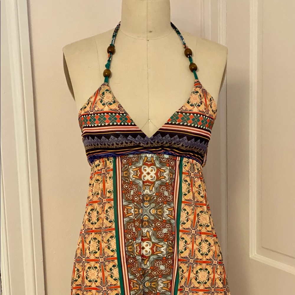Halter, knee length summer dress